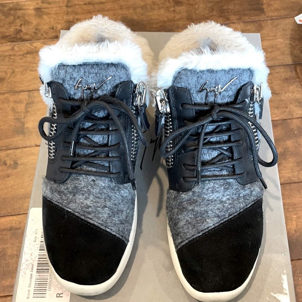 GIUSEPPE ZANOTTI soft leather shearing sneaker